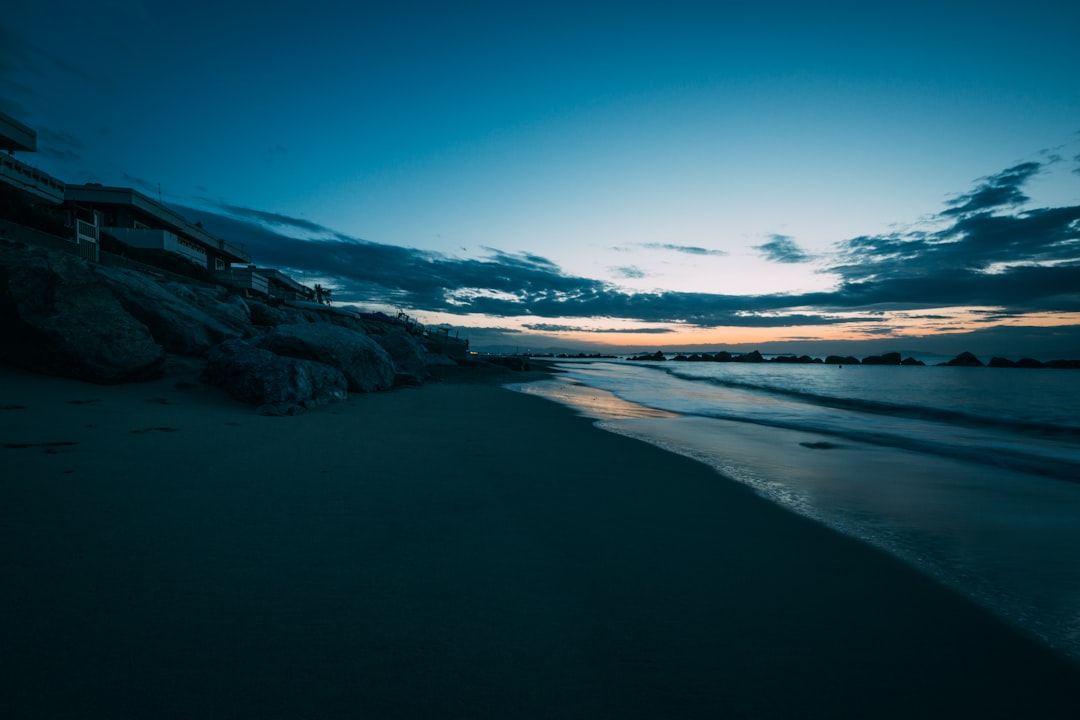 seashore near rock formation