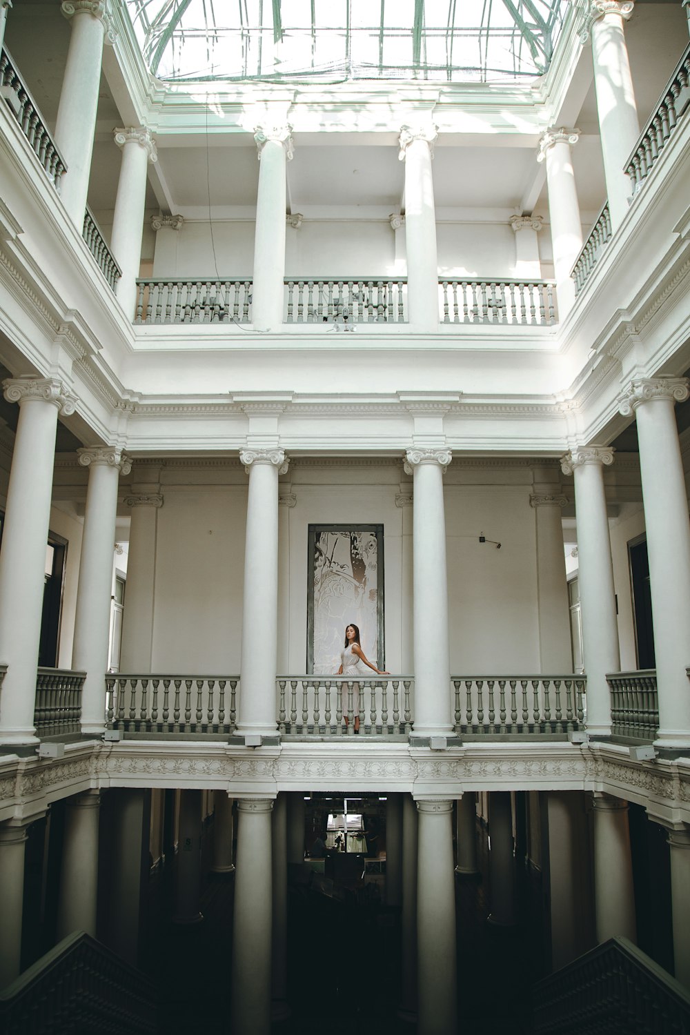 woman standing on hallway