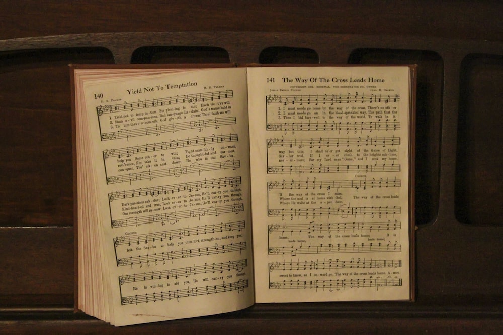 opened music book