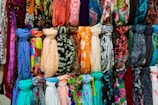 multi-colored scarves
