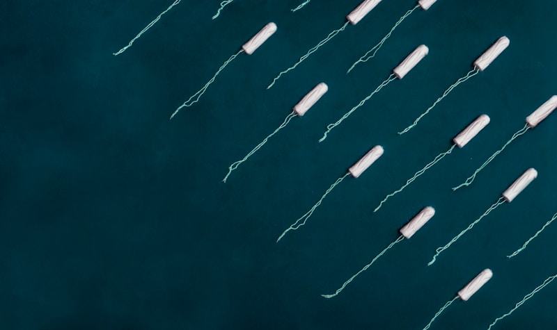 white strings on blue surface