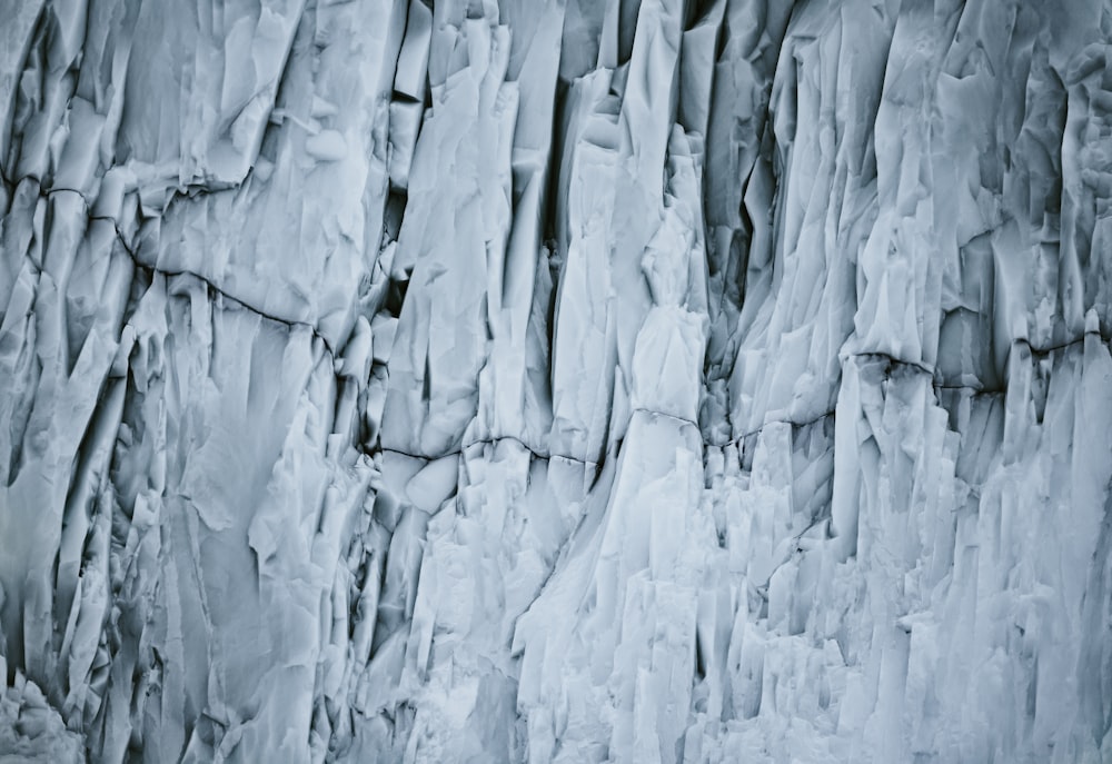 a wall of ice that looks like it is melting