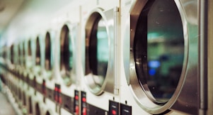 shallow focus photo of washing machines