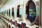 shallow focus photo of washing machines