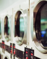 shallow focus photo of washing machines