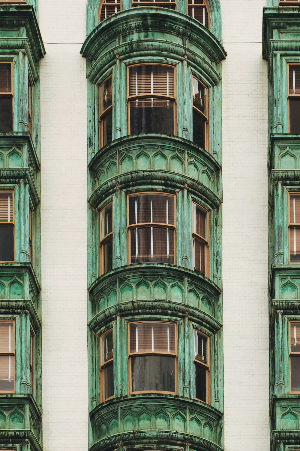 window with brown wooden frame