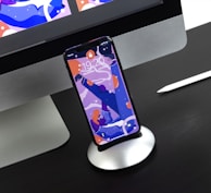 black smartphone turned on