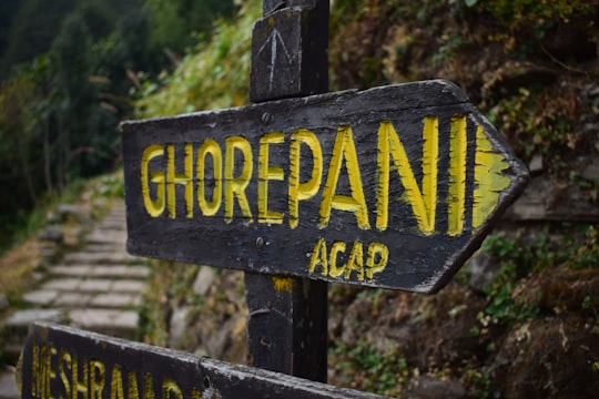 Ghorepani signboard in Ghandruk Nepal