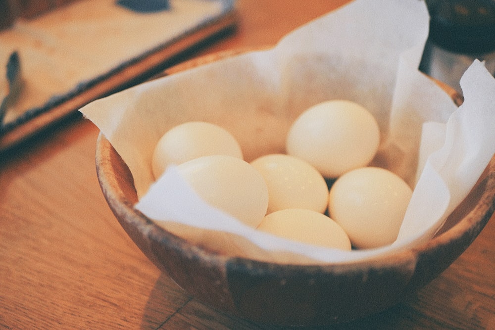 boiled eggs in bowl