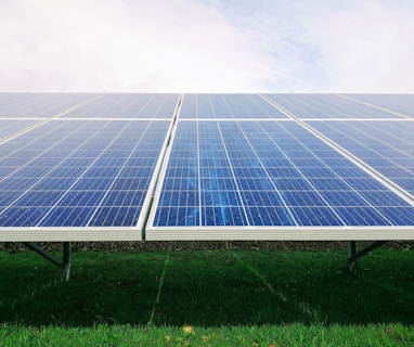 white and blue solar panel system