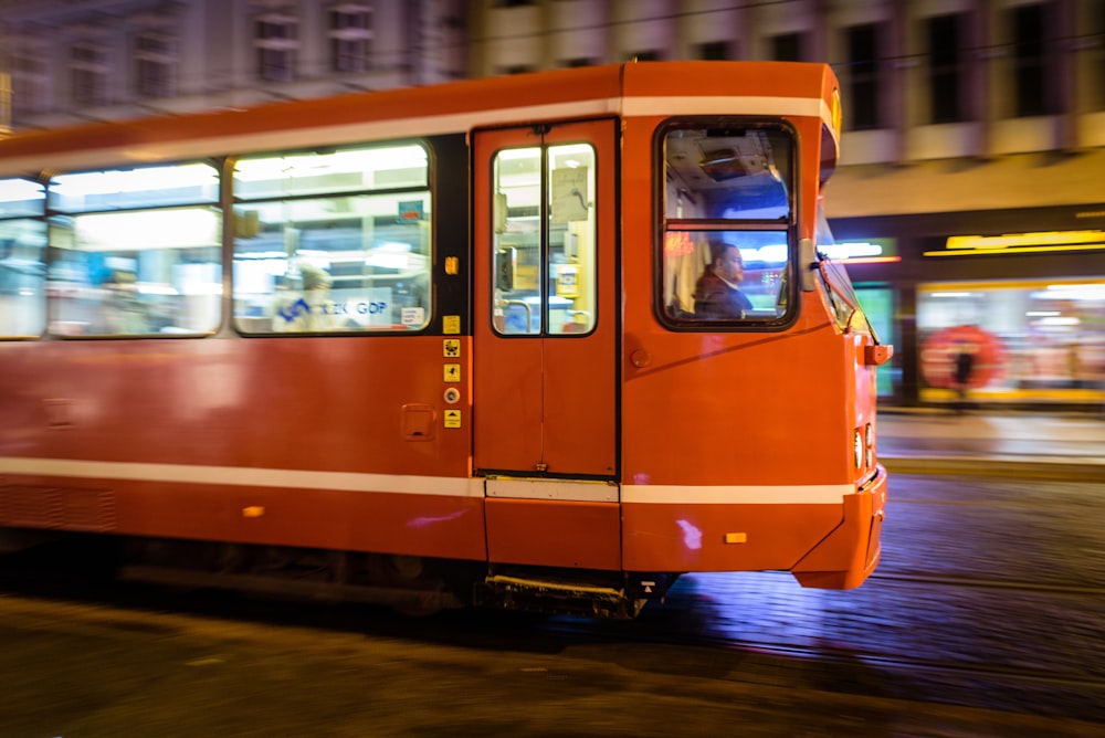 train running on road