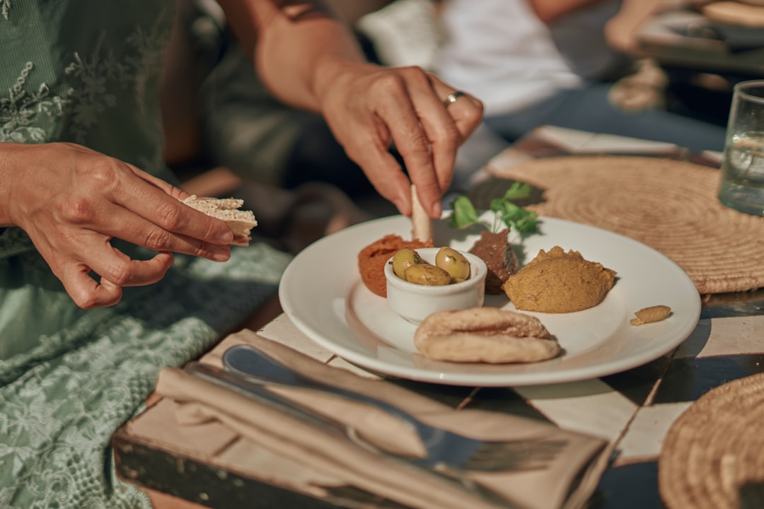 shallow focus photo of dish on white ceramic plate