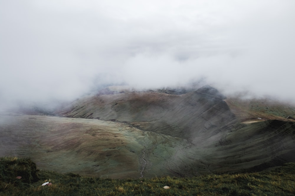 campo aperto sotto nuvole bianche