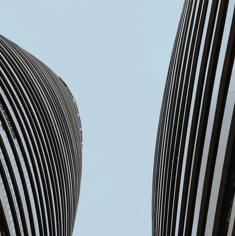 low angle photo of buildings