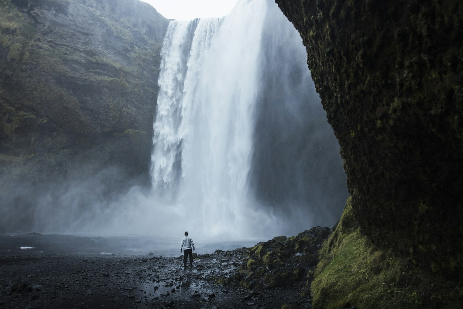 Canon EOS 5DS R + Canon EF 11-24mm F4L USM sample photo. Man standing near waterfalls photography