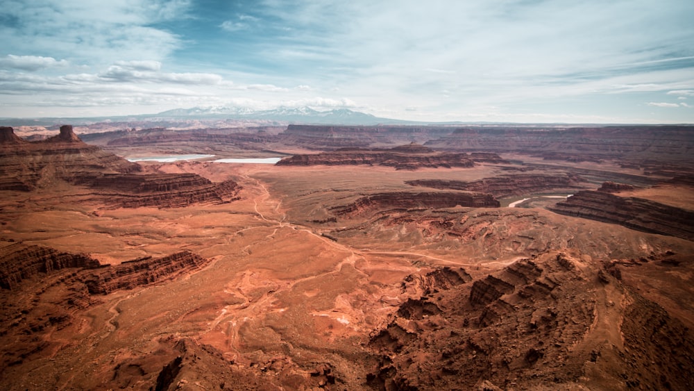 aerial view photography of brown mountains