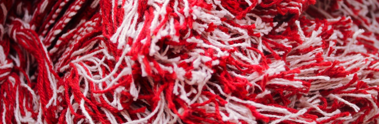 red and white fabrics