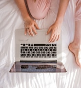 woman using MacBook Pro