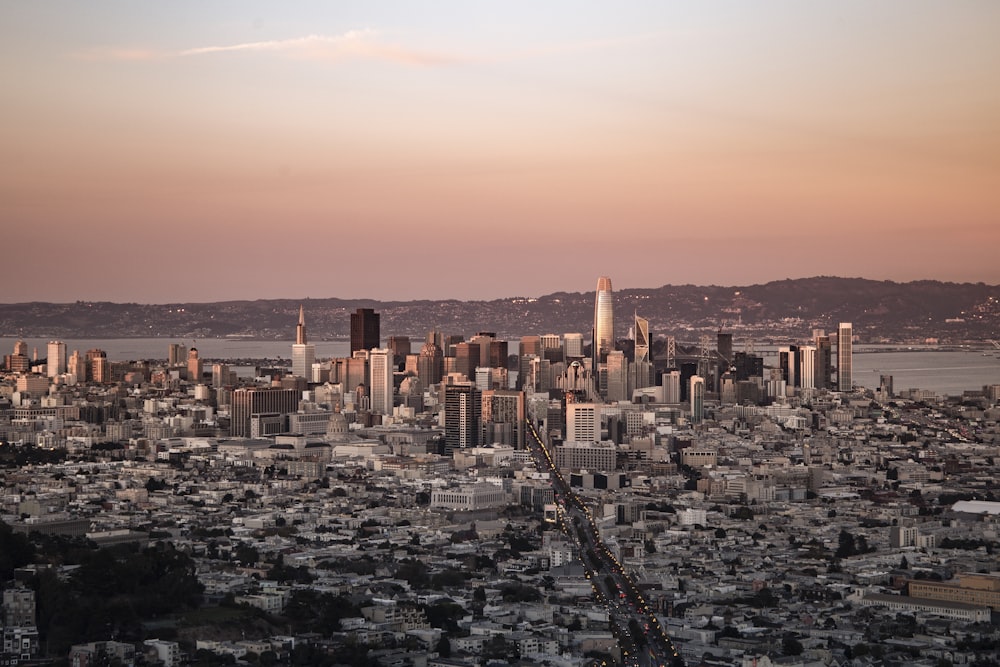 aerial photography of concrete buildings