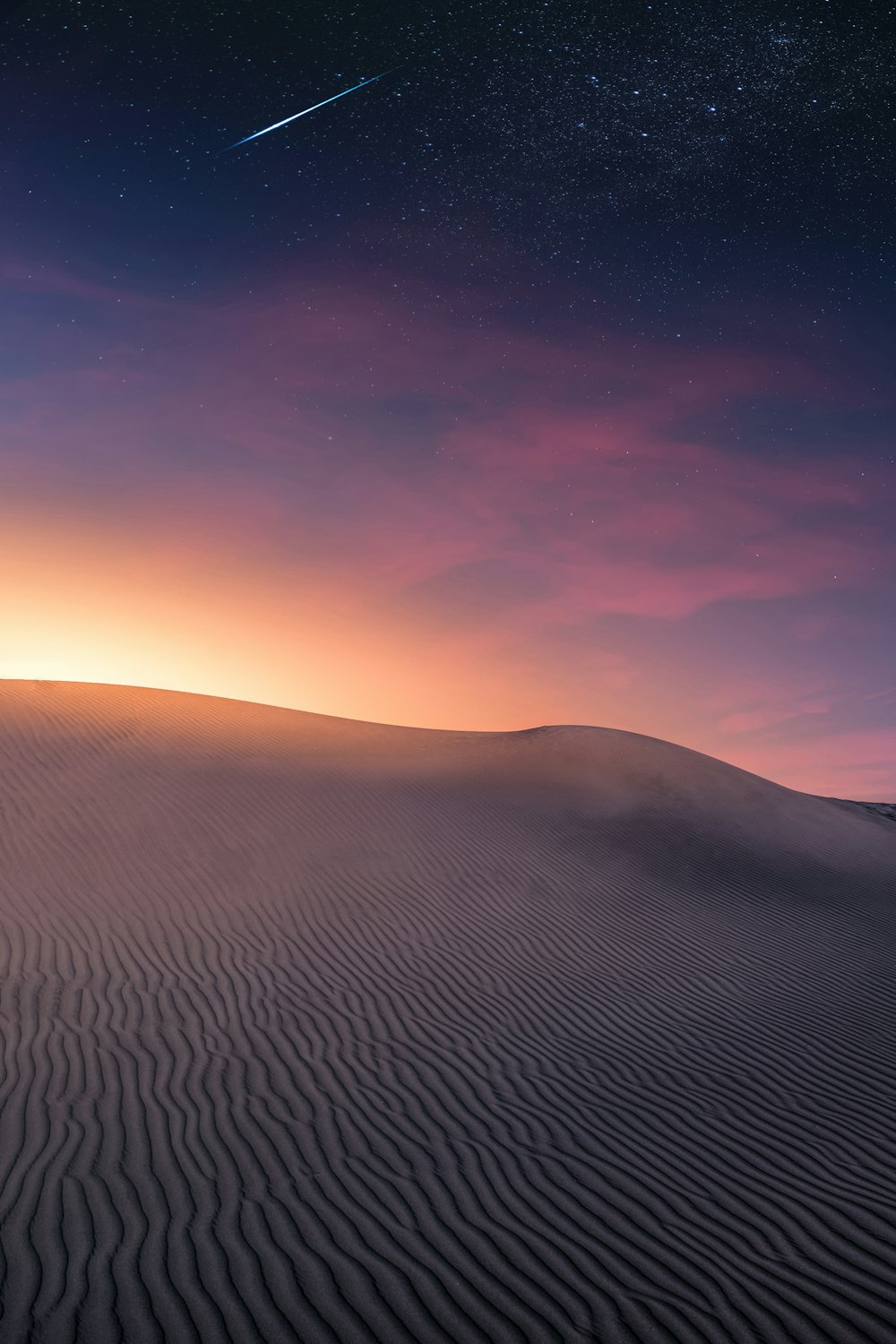 日光の灰色の砂漠の正面