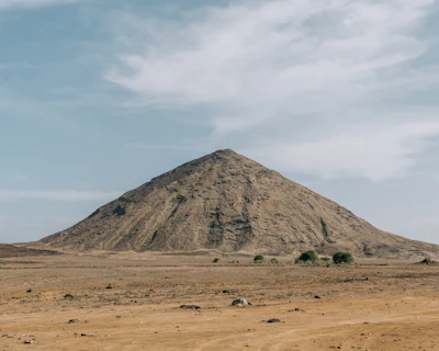A bare volcanic cone above the plain — Sal, Cape Verde