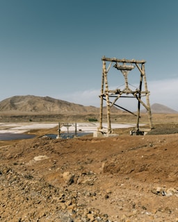 Photo of the ecoloo sanitary system installed in a mining site under the clear Atacama Desert sky.