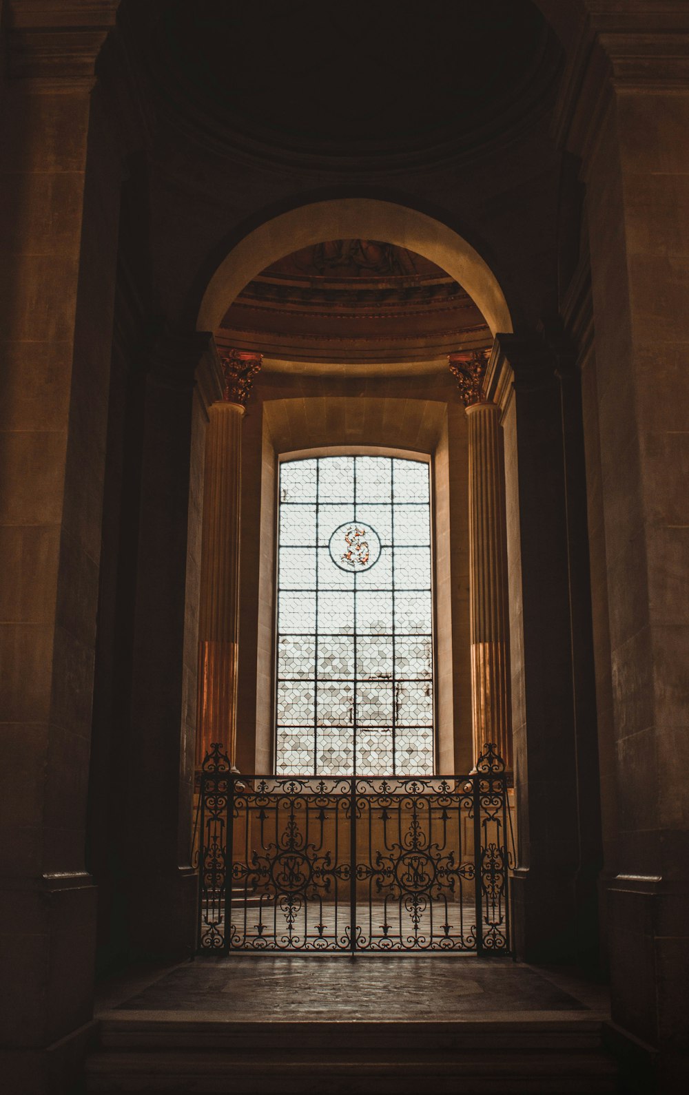 glass windowpane with gate