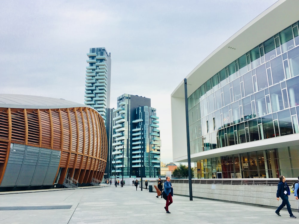 people walking near buildings