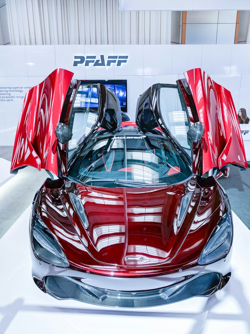 red supercar on display