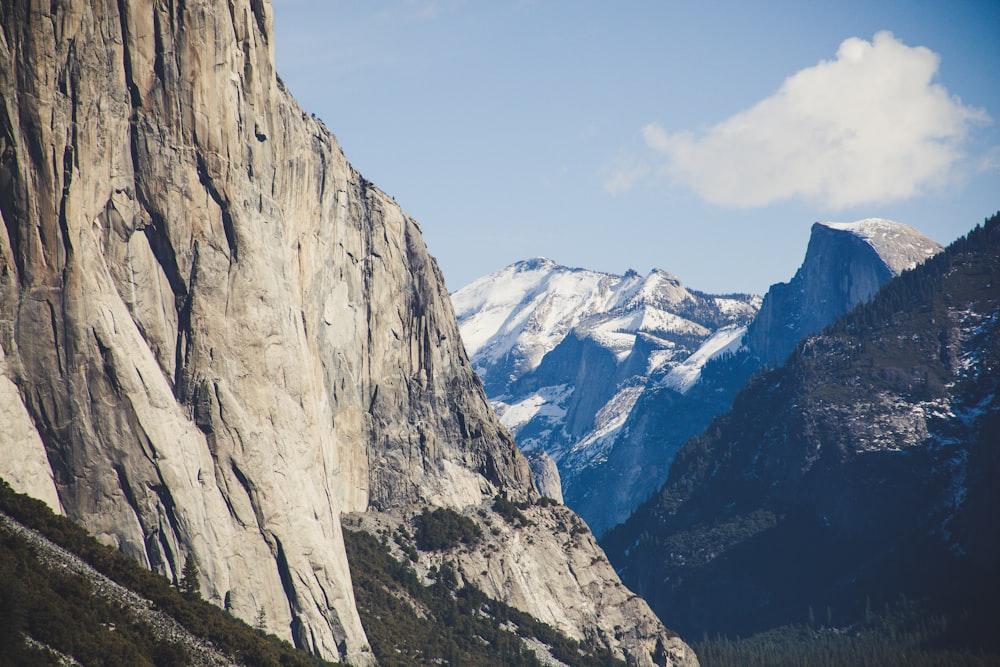 nature photography of rocky mountain under clear blue sky during daytime