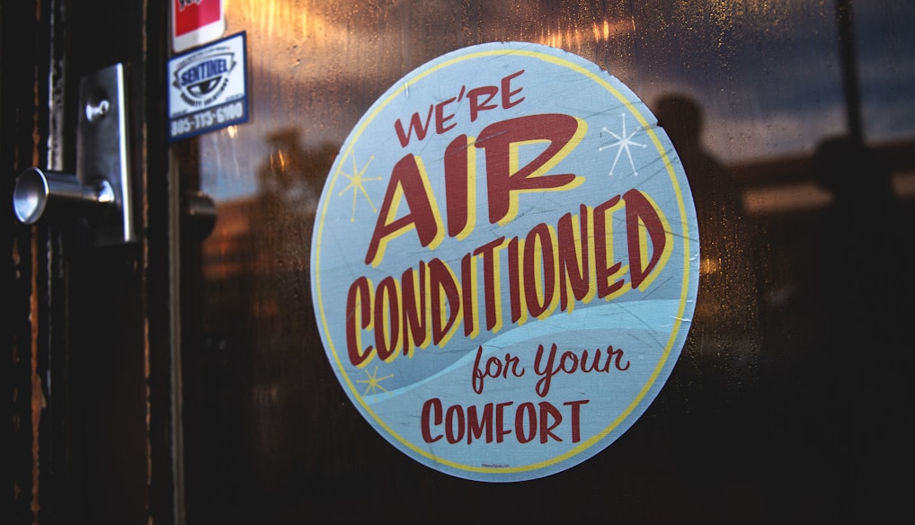 we're air conditioned for your comfort sticker