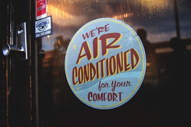 we're air conditioned for your comfort sticker