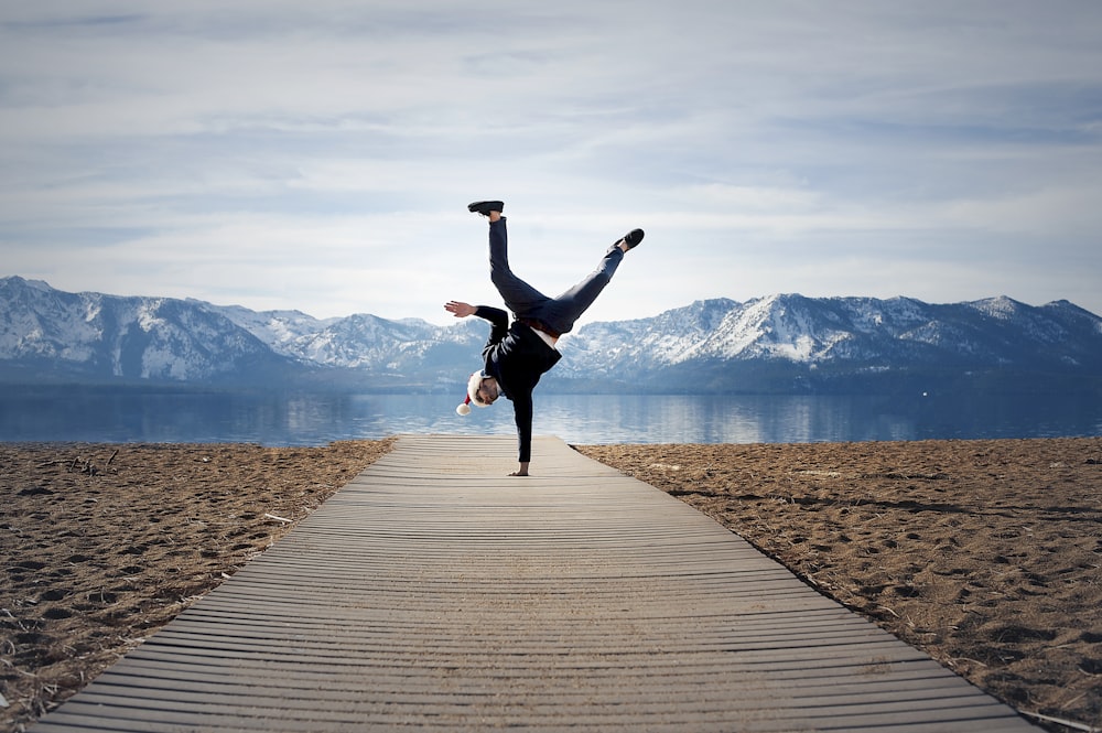 person doing one stand