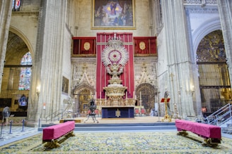 An artistic shot of the cathedral's grand altar.