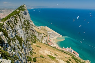cliff beside seashore