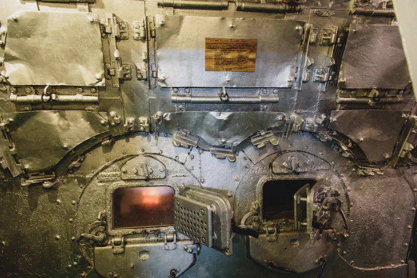 Close-up of a high-efficiency Baltur low NOx burner installed in an industrial setting.