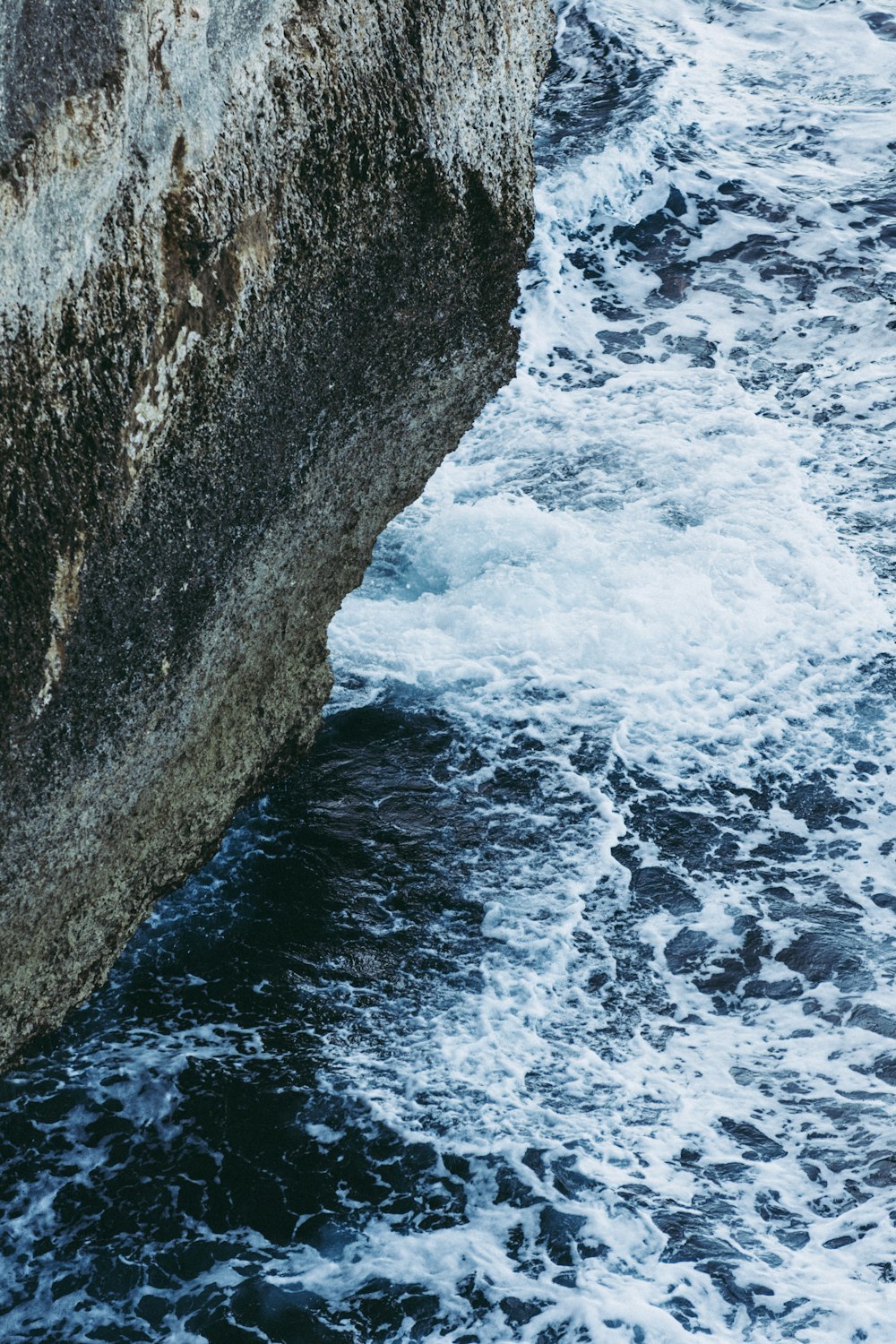 splashing waves on rock