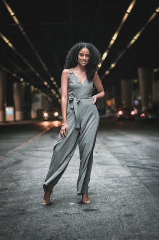 woman standing in the middle of the road