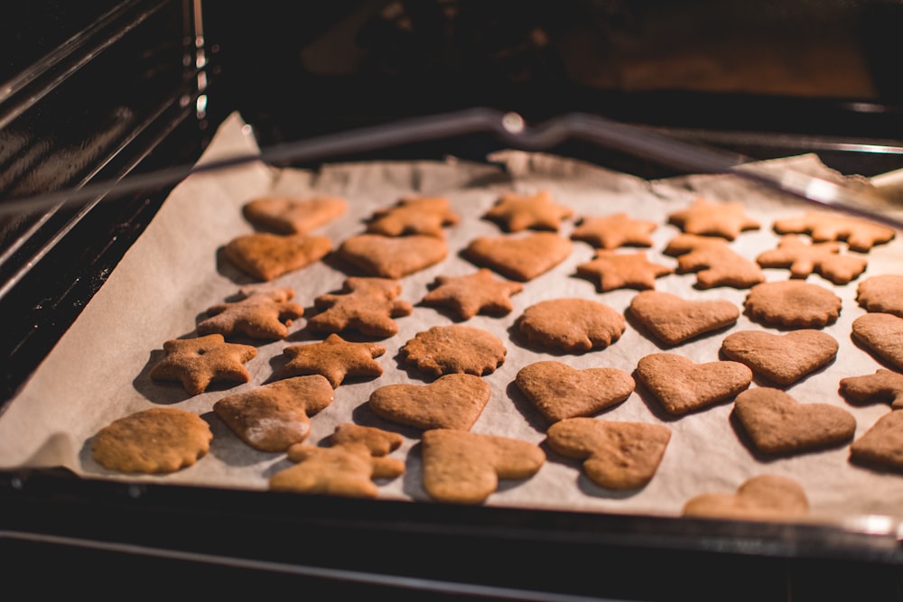 biscuits on black tray