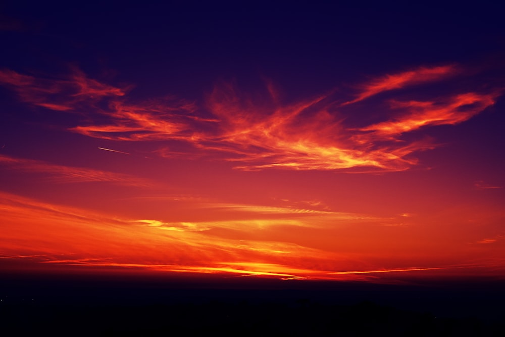 silhouette of moutnain sunset