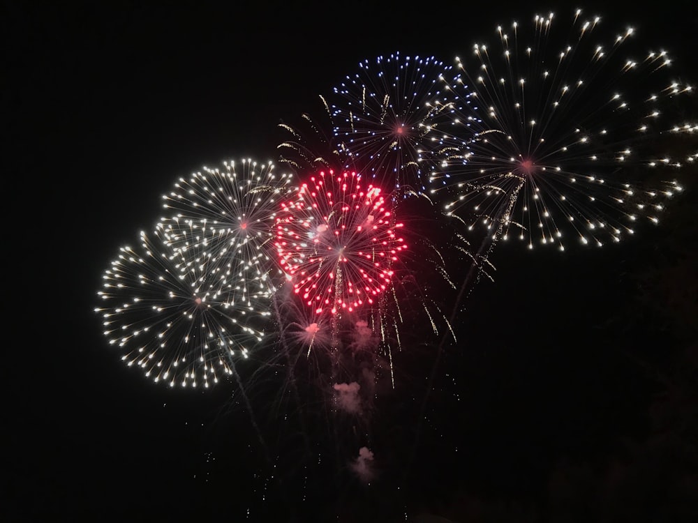 white and red fireworks