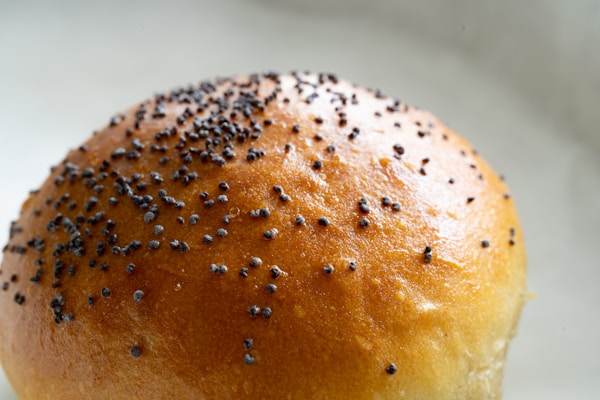 Baked bread with sesame seeds