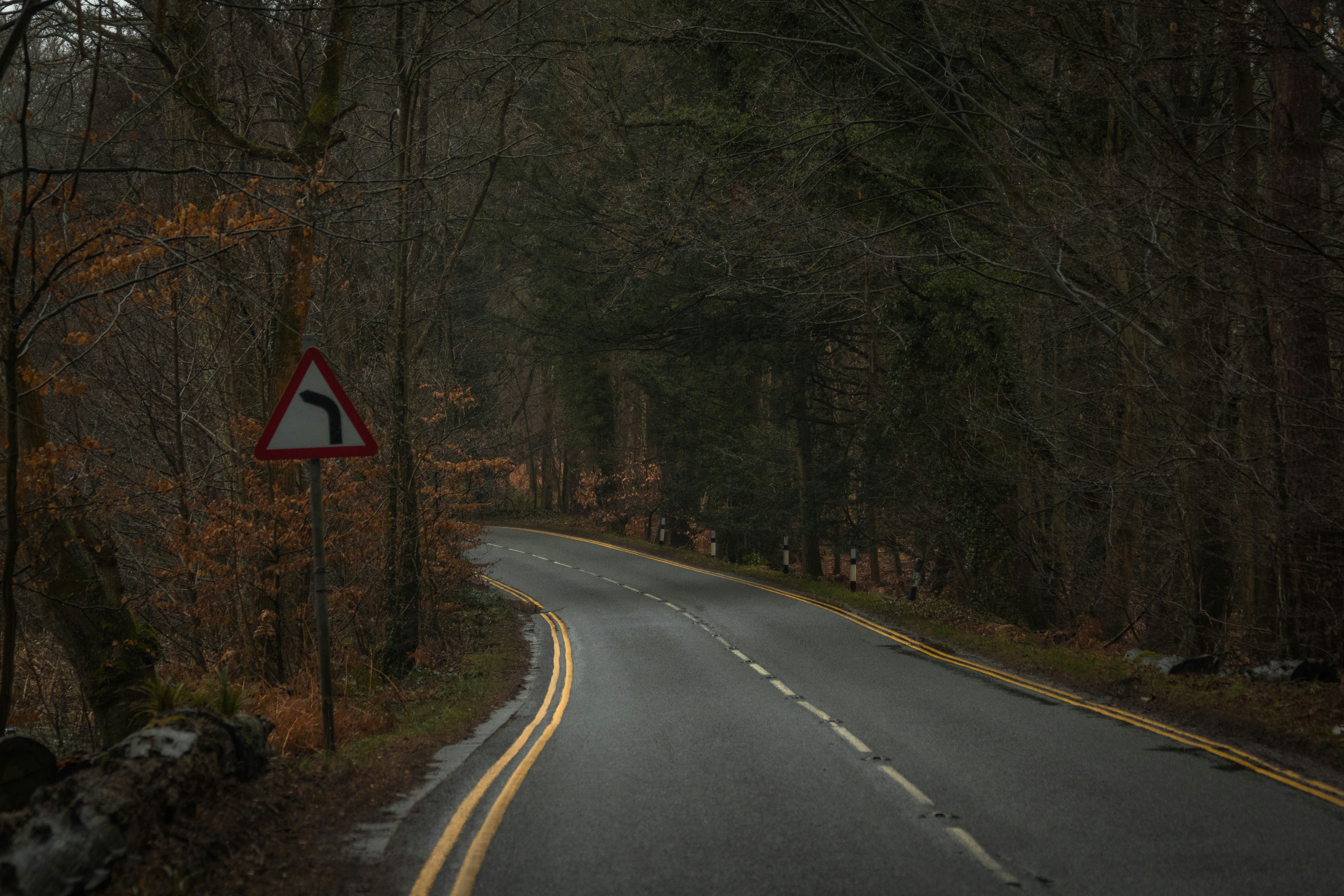 empty gray concrete road