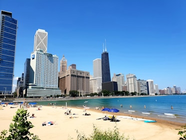 seashore beside high rise buildings