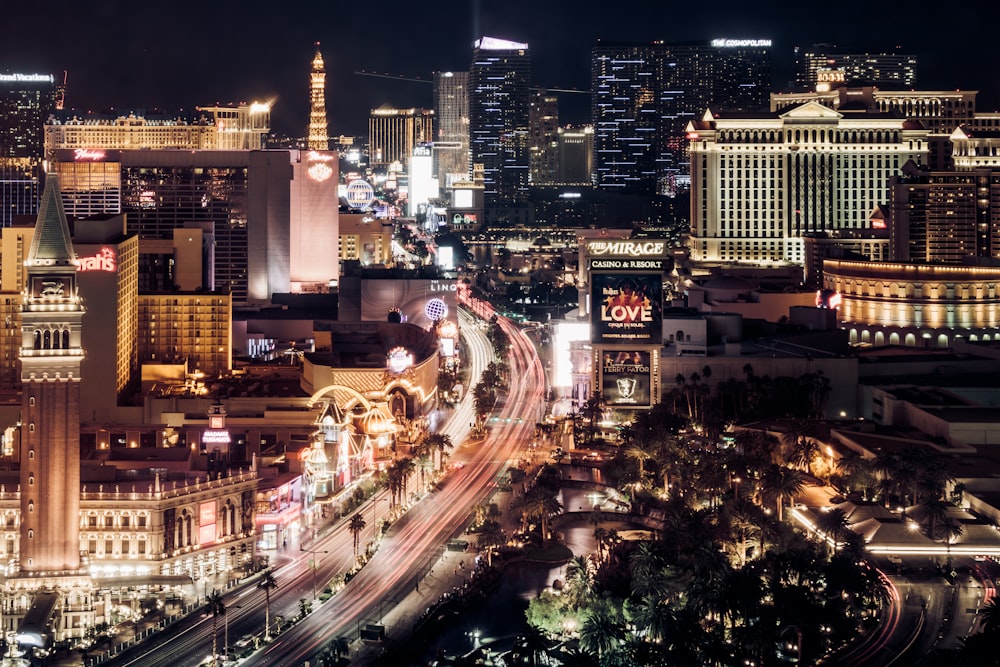 high-rise buildings during nighttime