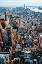 birds eye view of city buildings