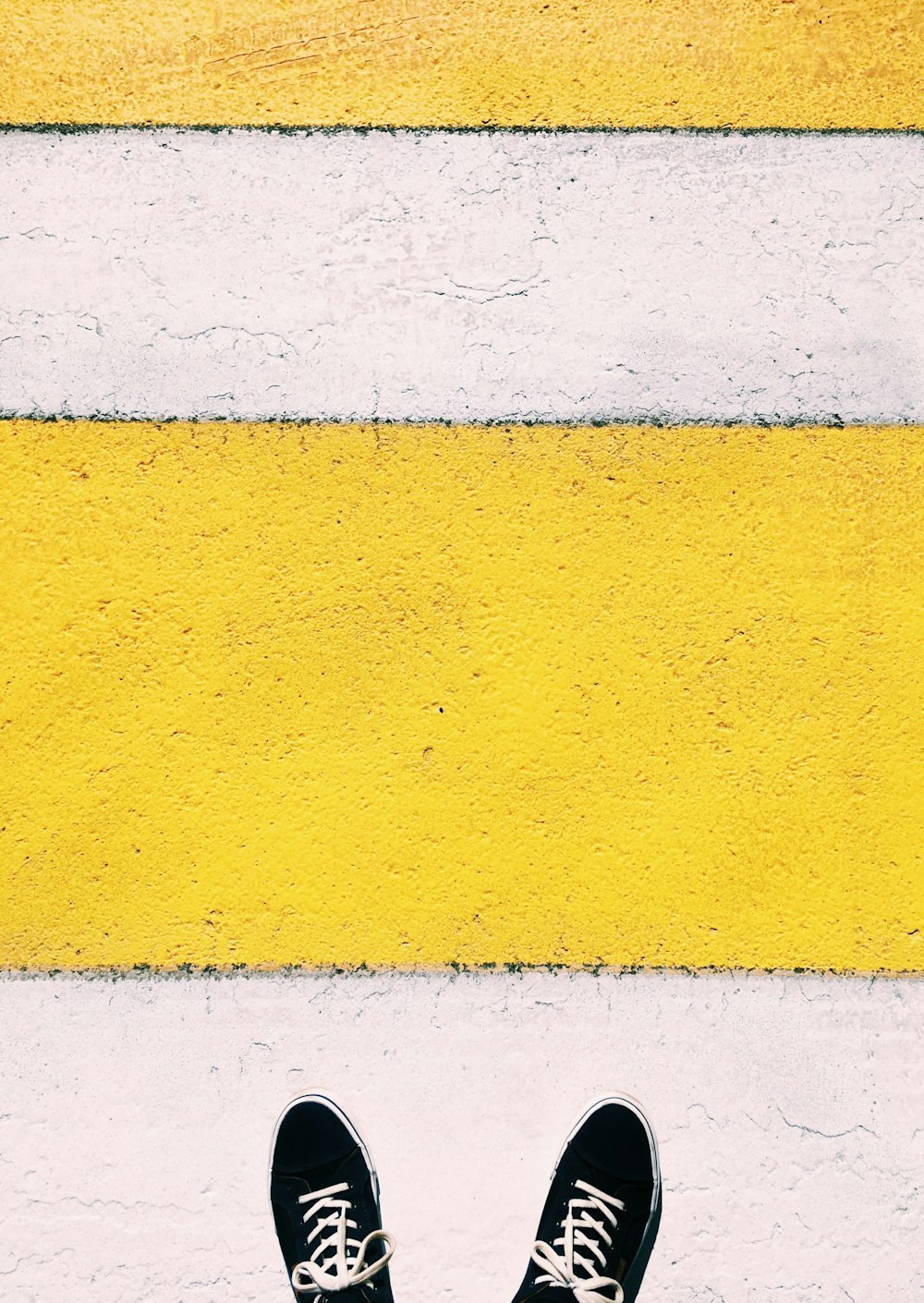 white and yellow concrete pavement