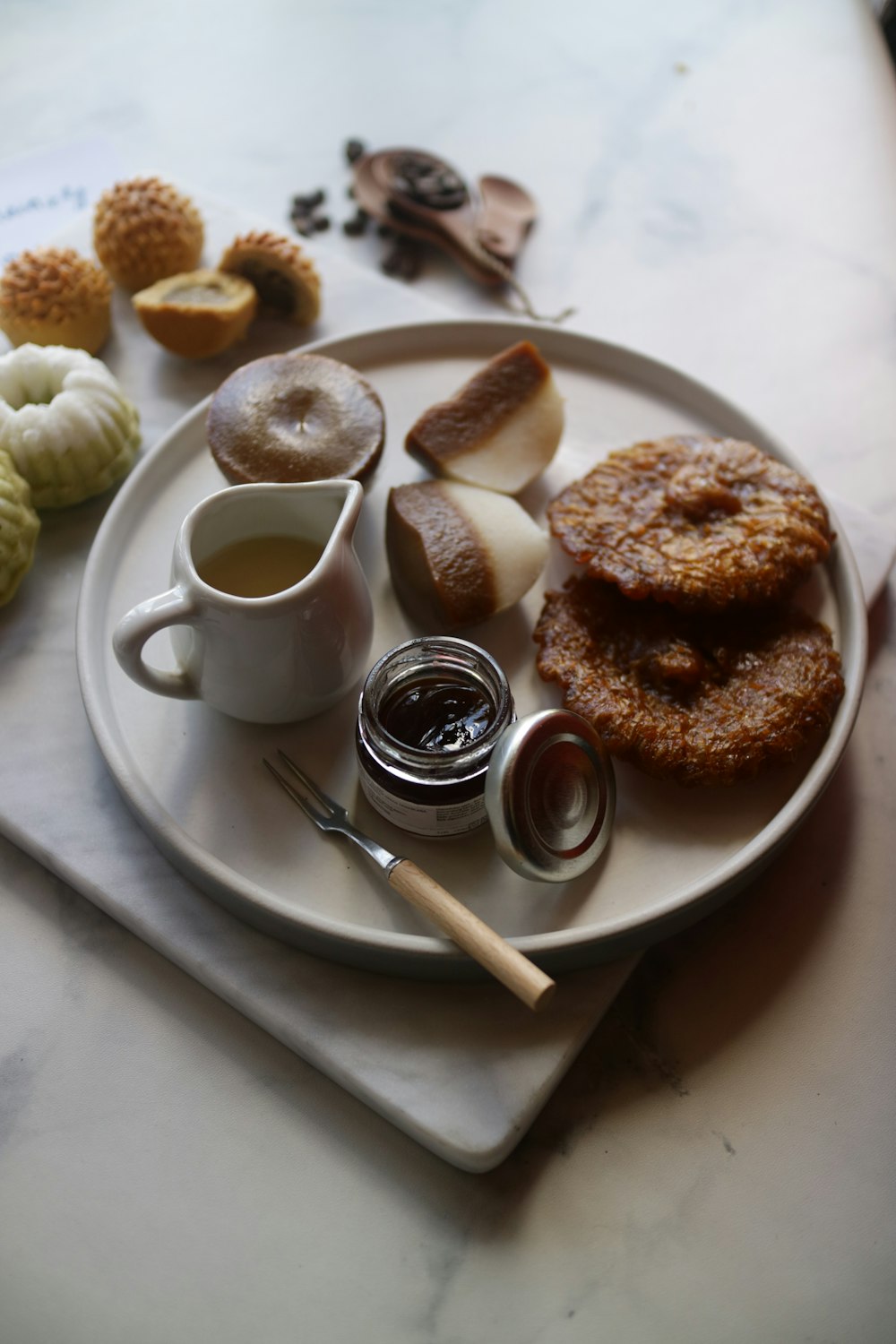 dessert served on white plate