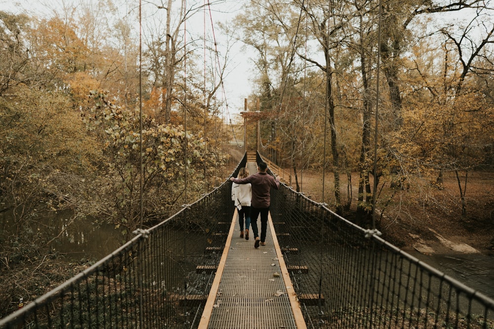 two people on bridge