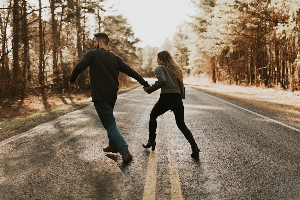 couple on road